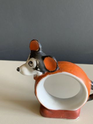 Vtg 1930s 40s Mickey mouse Figural Napkin Ring Disney Made japan Porcelain 3