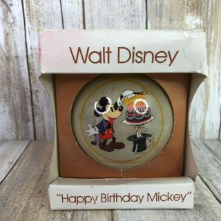 Vintage Walt Disney Happy Birthday Mickey Mouse Christmas Tree Ornament 1978