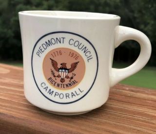 Boy Scout Coffee Mug Bicentennial 1776 - 1976 Piedmont Council Camporall