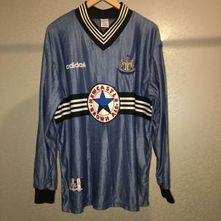 Vintage Adidas Newcastle United Away Shirt 1996 - 1997 Size Xl Longsleeve