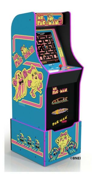 Ms Pacman Arcade Cabinet Machine with Riser,  Arcade1Up PRE - ORDER SHIPS LATE OCT. 3