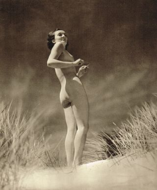 Vintage Outdoor Female Nude Everard Photo Gravure Print 30s54