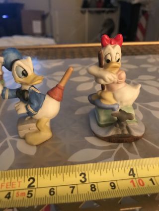 Ceramic Walt Disney Productions Donald And Daisy Duck Figurines Made In Japan