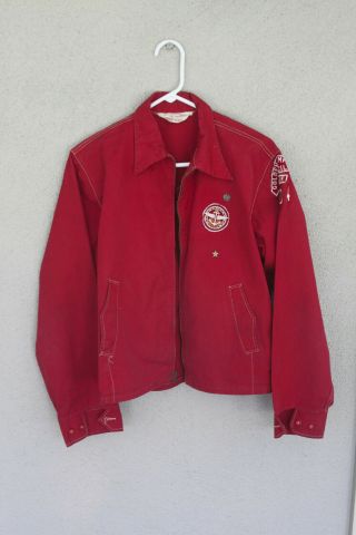 Vtg 1950’s Boy Scout Bsa Red Jacket,  Patches,  Golden Empire Council