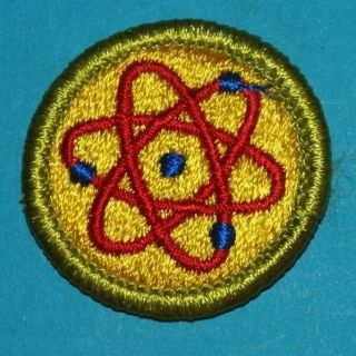 Atomic Energy Type H Merit Badge - - Plastic Back - Boy Scout - 8762