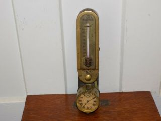 Vintage Brass The Minneapolis Wall Heat Regulator Thermometer/clock
