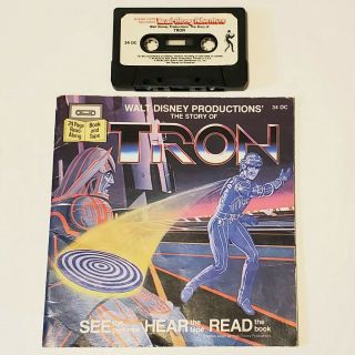 The Story Of Tron Read Along Book & Cassette Tape Disney Vtg.  34dc Buena Vista