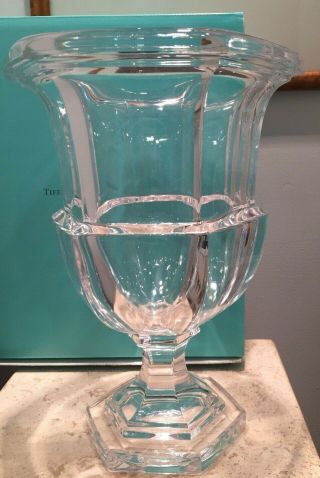 TIFFANY & CO.  Vintage Crystal Vase in blue Tiffany box 2