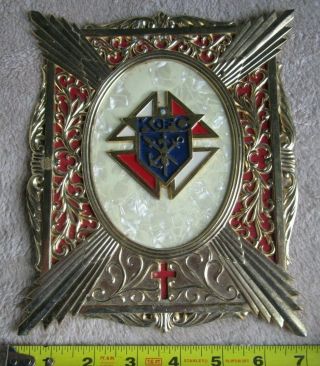 Vintage Knights Of Columbus Memorial Plaque With Crucifix