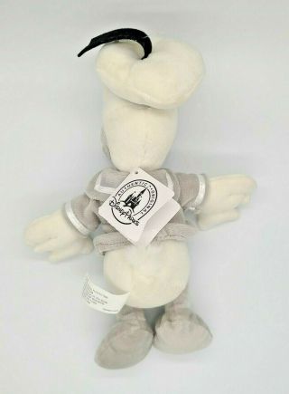 DISNEY PARKS Black White Gray Mickey Mouse And Donald Duck 7” Plush Stuffed Toy 2