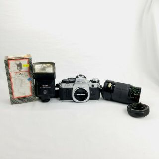 Vintage Canon Ae - 1 Program 35mm Film Camera Body Cover Strap No Film Test