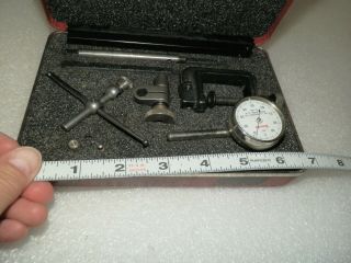 Vintage Starrett No.  196 Dial Test Indicator Set Universal Back Plunger & Case