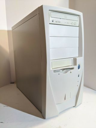Atx Ultra Beige Mid Tower Computer Case Vintage Retro 90s Windows 98 Era