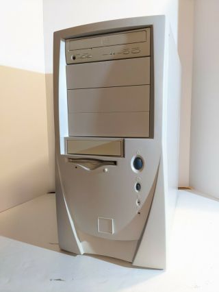 ATX Ultra Beige Mid Tower Computer Case Vintage Retro 90s Windows 98 Era 2