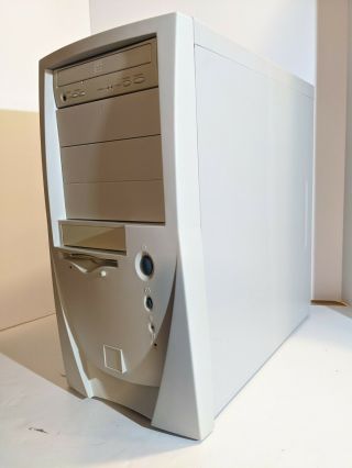 ATX Ultra Beige Mid Tower Computer Case Vintage Retro 90s Windows 98 Era 3