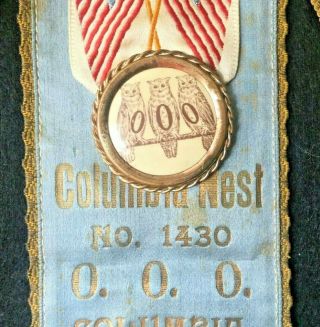 Order Of Owls Columbia Nest No 1430 Columbia Jersey 2 Sided Ribbon Badge 2