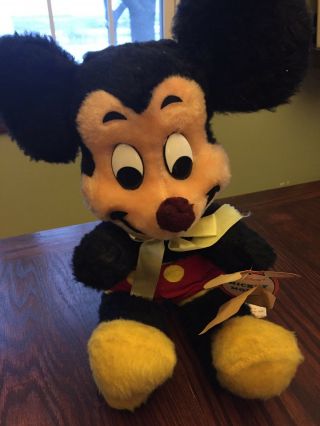 Vintage Walt Disney Mickey Mouse Plush With Tags 15 " California Stuffed Toys