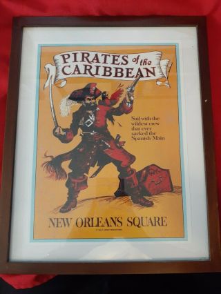 Framed Disney Pirates Of The Caribbean Poster/print Pre - Owned