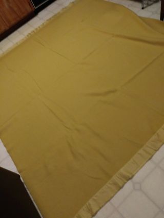 Vtg Yellow/gold Fieldcrest Chateau Acrylic Blanket Satin Trim 79 " X 87 " Double