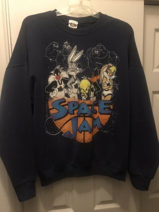 Vtg Usa 1996 Space Jam Looney Tunes Bugs Bunny Michael Jordan Sweatshirt Xxl