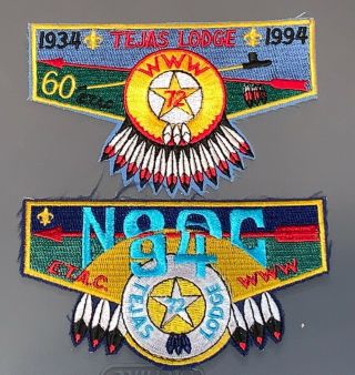 Tejas Lodge 72,  1994 Noac Flap & 1994 60th Anniversary,  Oa,  Bsa
