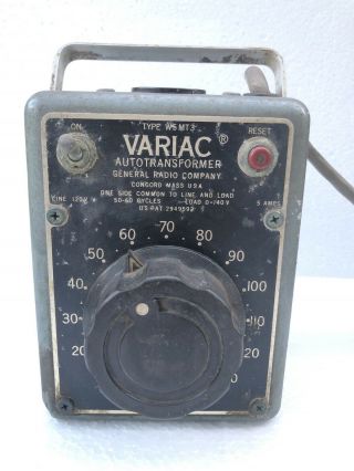 Vintage Variac Autotransformer Variable Transformer Type W5mt3,  General Radio Co