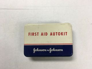 Vintage 1940s Johnson & Johnson Small Steel First Aid Kit 2