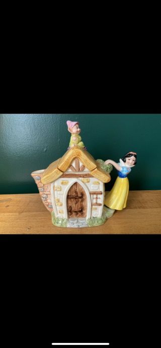 Vintage Walt Disney Snow White And Dopey Figural Teapot Japan