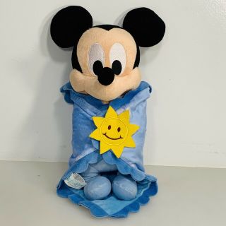 Authentic Disney Parks Babies Mickey Mouse Plush Toy With Security Blanket Lovey