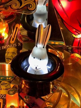 Theatre Of Magic Tom Pinball Machine Spinning Rabbit/bunny In Hat Led Mod