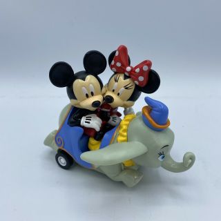 Disney Parks Exclusive Minnie And Mickey Dumbo Pull Back Toy Car Ride Euc