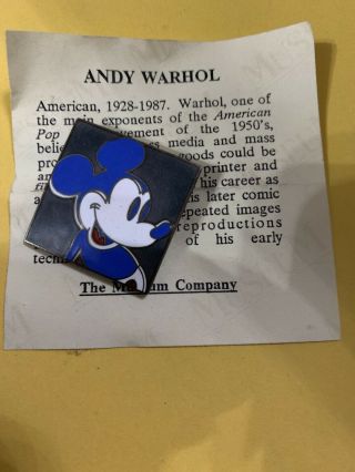 Disney " Acme " Studios Andy Warhol " Mickey Mouse " Vintage Pin