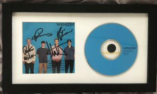 Weezer Vintage Signed Blue Album Cd Autographed By Lineup