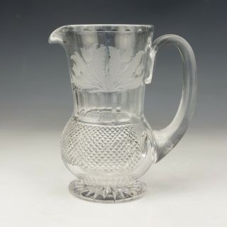 Vintage Edinburgh Crystal Cut Glass - Thistle Formed Jug - Lovely