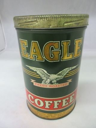 Vintage Eagle Brand Coffee Tin Can Advertising 893 - K