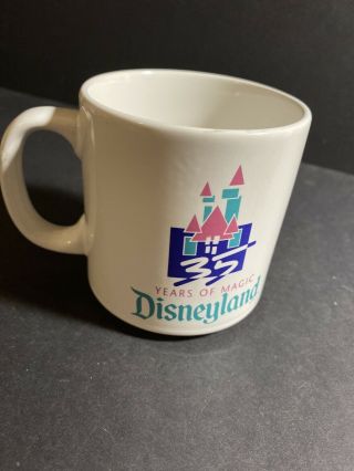 Disneyland " 35 Years Of Magic " Coffee Mug Cup - Walt Disney 1990 California