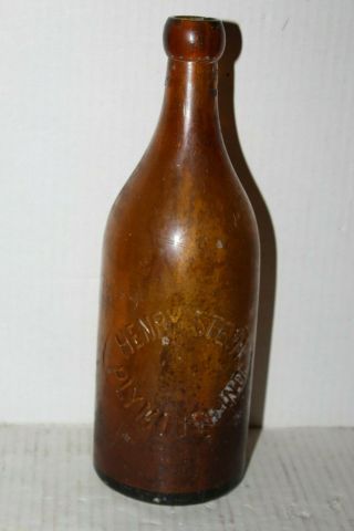 Henry Stein Plymouth Indiana Vintage Amber Beer Brewery Brewing Bottle