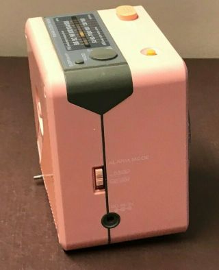 Vintage Sony ICF - A10W Pink Radio/Melody Quartz Alarm Clock Japan 2