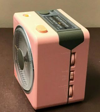 Vintage Sony ICF - A10W Pink Radio/Melody Quartz Alarm Clock Japan 3