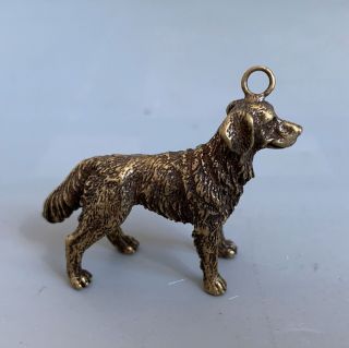 Ancient Collectable Handwork Old Copper Carve Zodaic Dog Ornament Pendant Gift