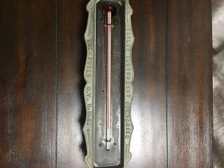 Vintage TAYLOR Instrument Wall Cast Iron & BRASS THERMOMETER Tycos Rochester,  NY 2
