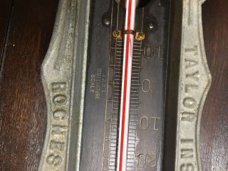 Vintage TAYLOR Instrument Wall Cast Iron & BRASS THERMOMETER Tycos Rochester,  NY 3