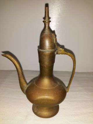 Vintage Mini Brass Coffee Daallah Tea Pot,  Pitcher,  Hand Etched