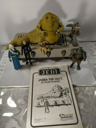 Vintage 1983 Star Wars Rotj Jabba The Hutt Playset Complete Kenner