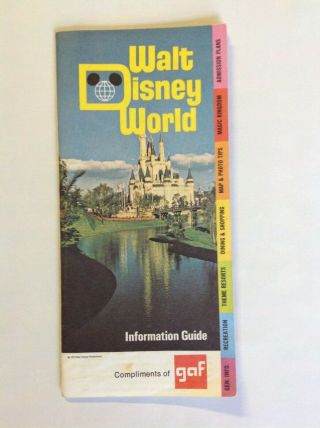 Vintage 1972 Walt Disney World Brochure Guide