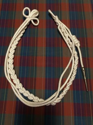 White Aiguillette With Silver Tip