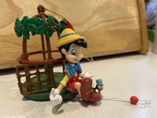 Enesco Pinocchio With Jiminy Cricket Nose Caged Christmas Ornament Disney