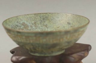 Chinese Old Bronze Hand - Carved Statue Dragon Bowl Cup 2.  4 Inch