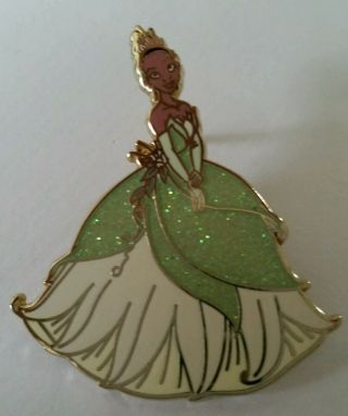 Disney Wdw Pin - 2009 Princess & The Frog,  Tiana In Green Sparkle Gown Dress