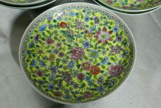 Antique Chinese Qing Dynasty Qianlong Period Mille Fleur Porcelain Plates